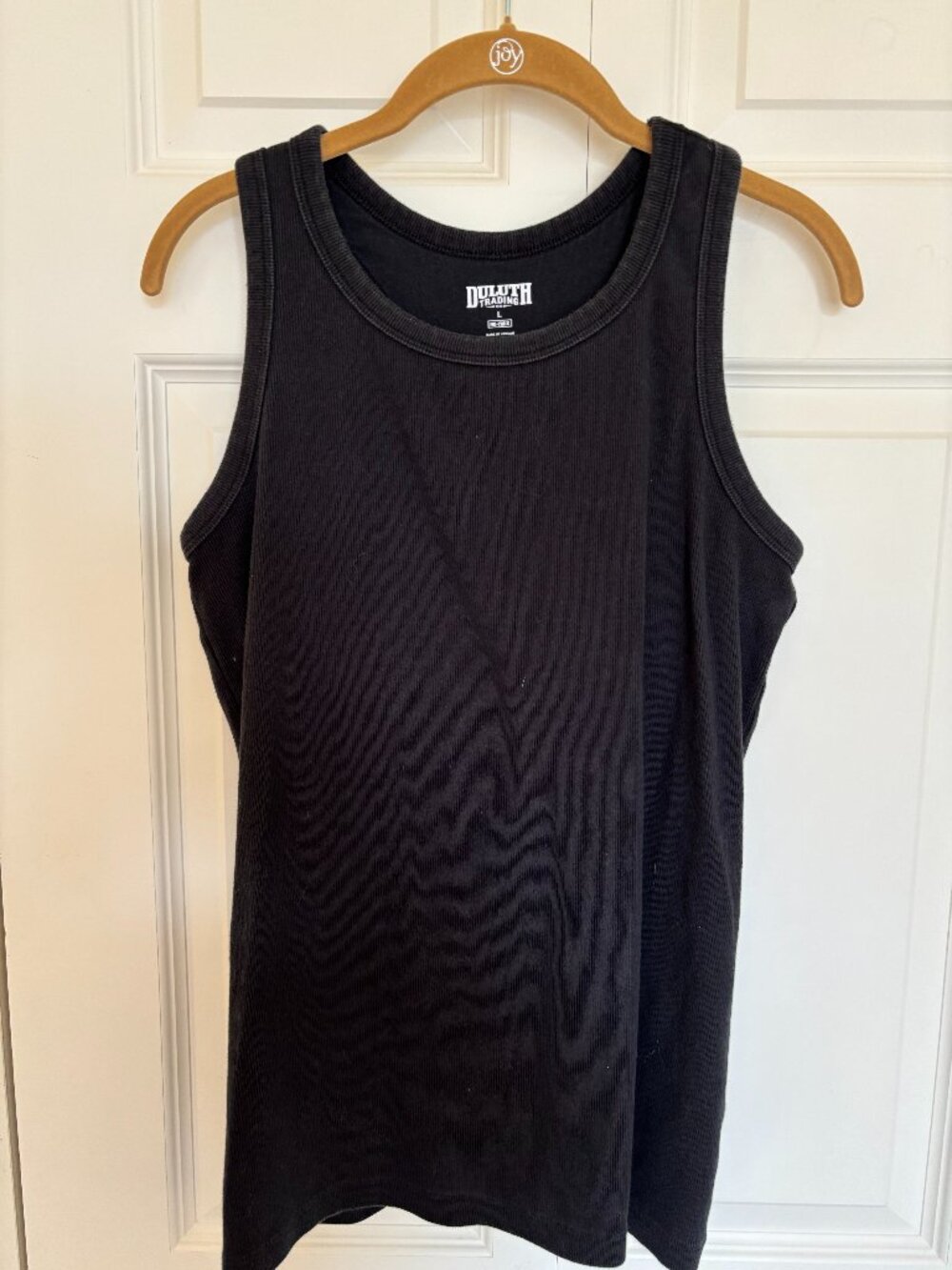 Duluth Trading Women's No-Yank Luxe Rib Racerback Shelf Bra Tank Size L BLACK